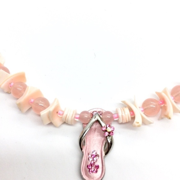 3/$30 FLIP FLOP CHARM NECKLACE SHELL FAUX PEARL BEACH VACATION - Picture 11 of 13